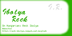 ibolya reck business card